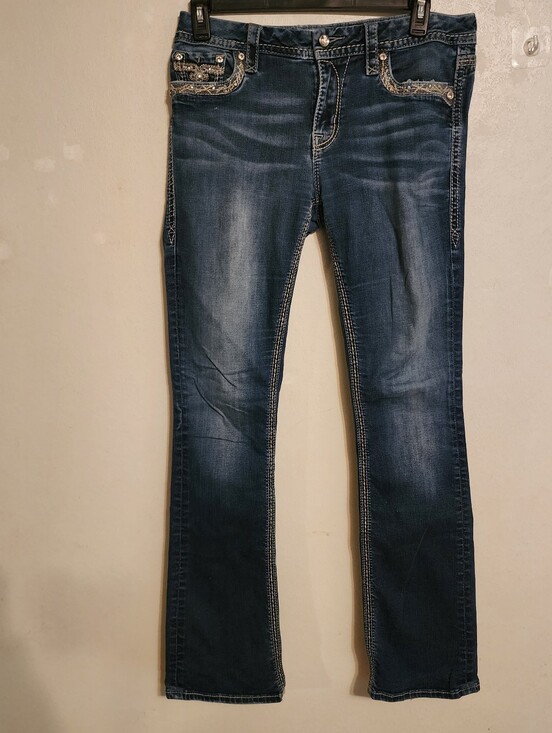 Rock Revival Denim - Rock Revival Tansy Mid-Rise Curvy Boot Jeans Size 30, Inseam 34" Hem Wear, Spot